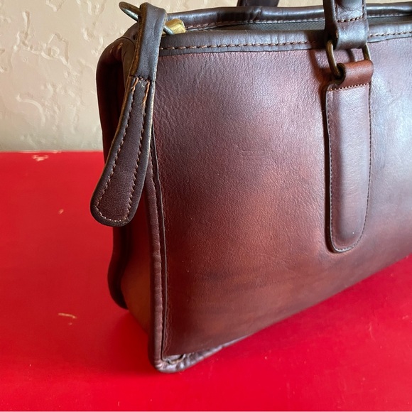 Vintage Coach Slim Satchel Compact Bonnie Cashin Brown Glove Tanned Leather - Picture 2 of 16